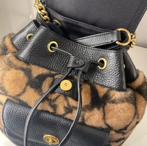 Coach X Jennifer Lopez Pennie Backpack 22 In Signature Shearling