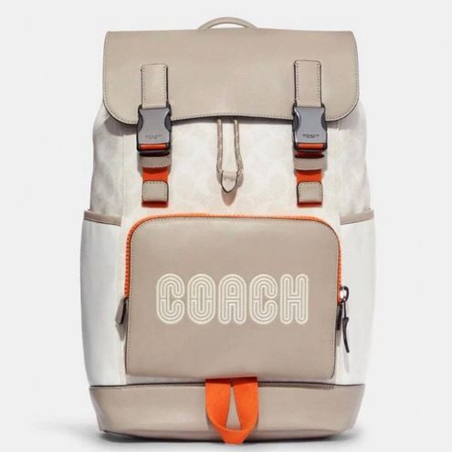 Coach Bags | Coach Track Backpack in Colorblock Signature Canvas with Coach C8130 | Color: White | Size: Os | Emilysu789's Closet