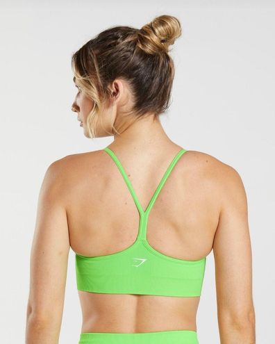 Gym Shark V Neck Training Sports Bra Green