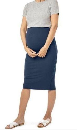 Ribbed Bamboo Maternity & Postpartum Midi Skirt