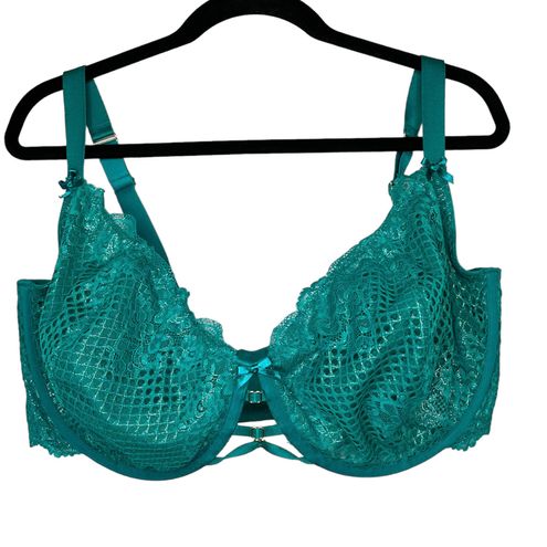 Lane Bryant teal unlined balconette bra size 44H Green - $26 - From tiffany