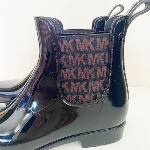 Michael Kors MK Monogram Waterproof Black Ankle Rain Boots Size 8 - $35  (70% Off Retail) - From Samantha