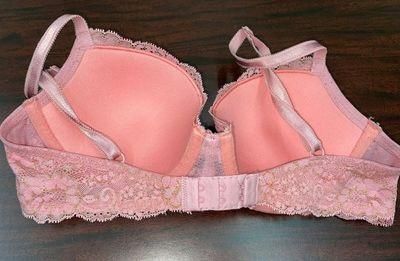 Victoria's Secret Pink Lace Velvet Dream Angels Lined Demi Bra 34DD Size  undefined - $23 - From Destiny