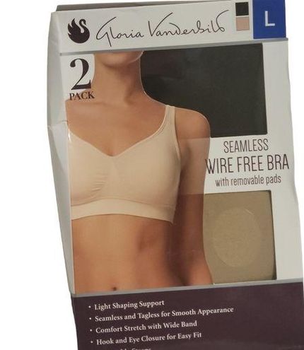 Gloria Vanderbilt 2 Pack Seamless Wire Free Bra with removable