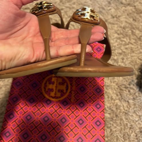 Tory Burch 61768 Claire Flat Thong Sandals Royal Tan