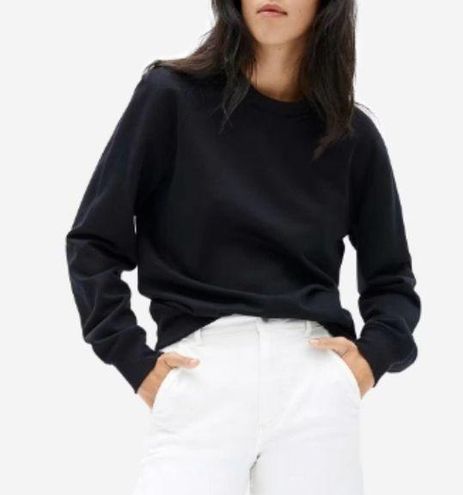 Everlane The Unisex French Terry Crew Sweatshirt Black Size XXXS