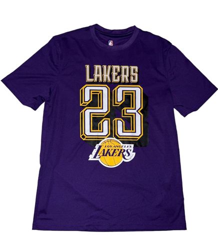 Los Angeles LA Lakers #23 LeBron James Purple Polyester T-Shirt tee Size M  NBA