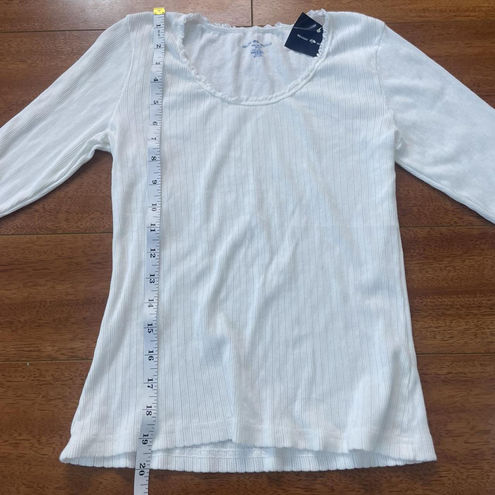 Brandy Melville white ribbed long sleeve Size XS - $21 New With