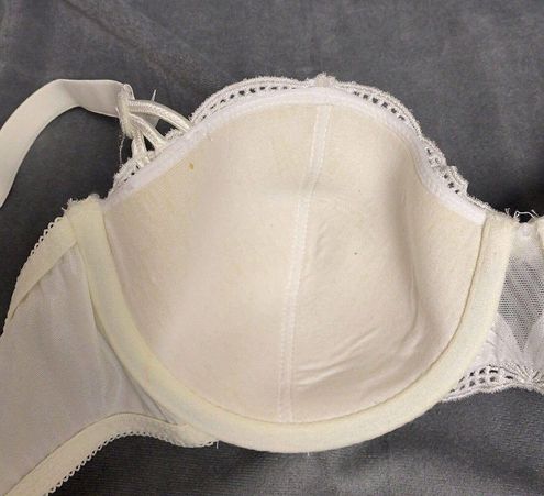 Vintage Hanes Brands 34C Balconette Bra Lined Second Skin Satin Underwire  Lace