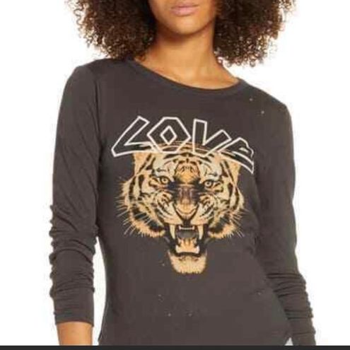 Plus Size White Burnout Tiger Graphic T-Shirt