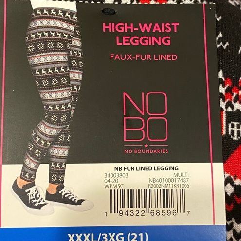 No Boundaries NWT Christmas Faux Fur Lined Leggings Retro Jeep 3X Red  Multiple - $25 New With Tags - From kelly