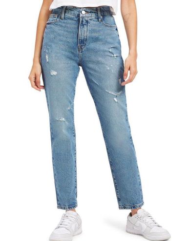 Good American New Good Classic Distressed Straight Leg Jeans