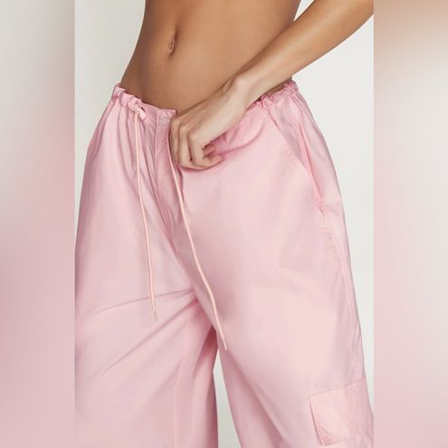 MESHKI AMARA Parachute Pants Baby Pink Size SMALL Cargo Pocket