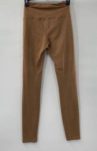 Wilfred Free Daria Tan Vegan Faux-suede Legging Pants Extra Small