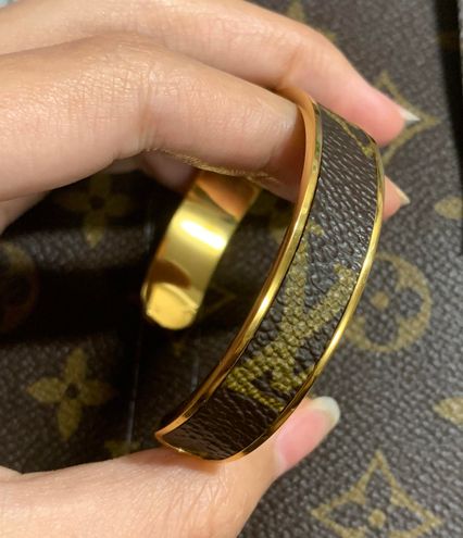 Louis Vuitton Altered/Recycled Adjustable Monogram Bracelet Band Gold - $65  - From Katheline