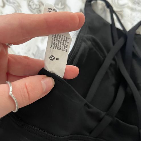 Lululemon Ed Curtis High Neck Energy Sport Bra Size 6 Black - $46