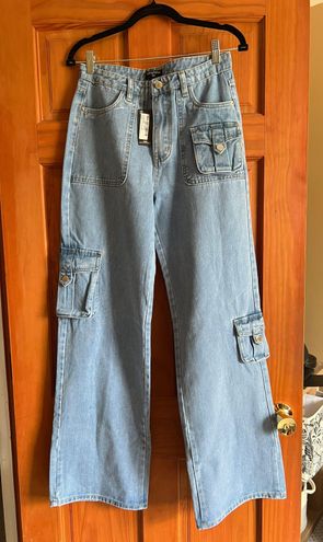 Tall Light Blue Wash Cargo Jeans