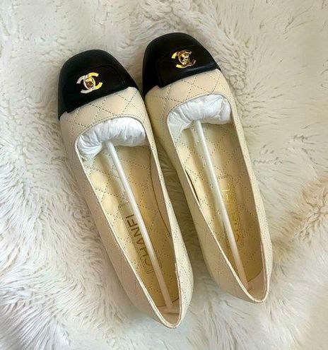 chanel quilted flats