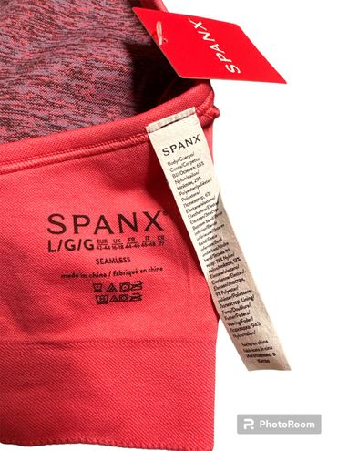 Spanx Seamless Sculpt Sports Bra Coral Crossover Back Large Pink