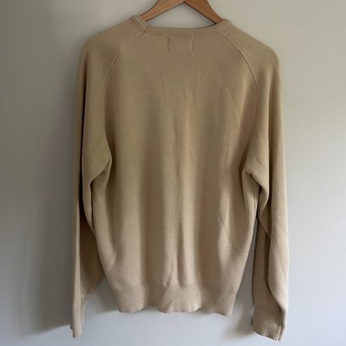 Vintage Run With The Tiger Neutral Tan V-Neck Sweater Made in