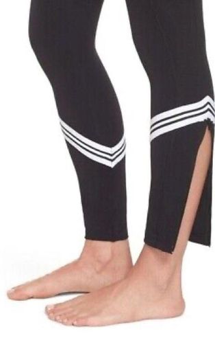 Free People Movement Zephyr Stripe Leggings Black White Size Small