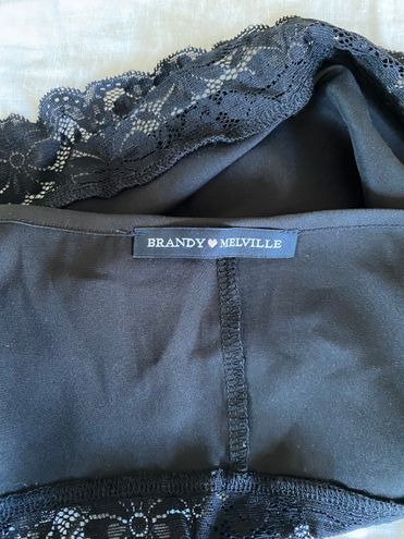 Brandy Melville Black Lace Silk Crop Top - $26 (13% Off Retail) - From  Morgan