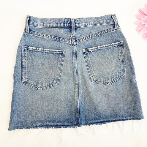 AGOLDE Palladium Hi Rise Denim Jean Western Mini Skirt Renewal