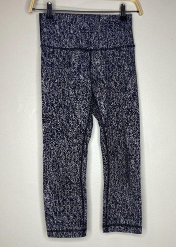 Lululemon Wunder Under High Rise Crop Leggings Luon Suited Jacquard Black  White