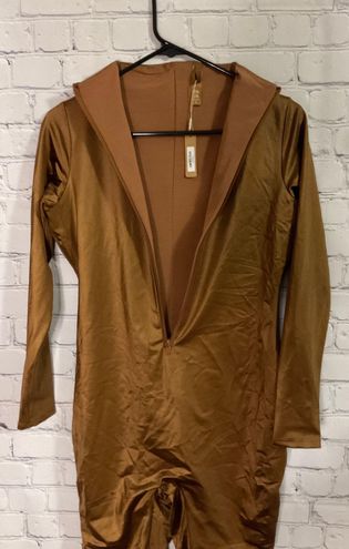 SKIMS All In One Shine Mock Neck Onesie Double Lined CARAMEL XL NWT Sold  Out Brown - $176 New With Tags - From Love