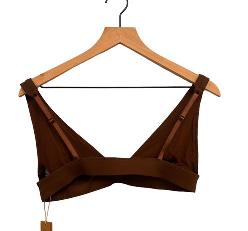 SKIMS SIGNATURE SWIM PLUNGE BIKINI TOP Large Cocoa NWT Brown - $33 (31% Off  Retail) New With Tags - From Discount