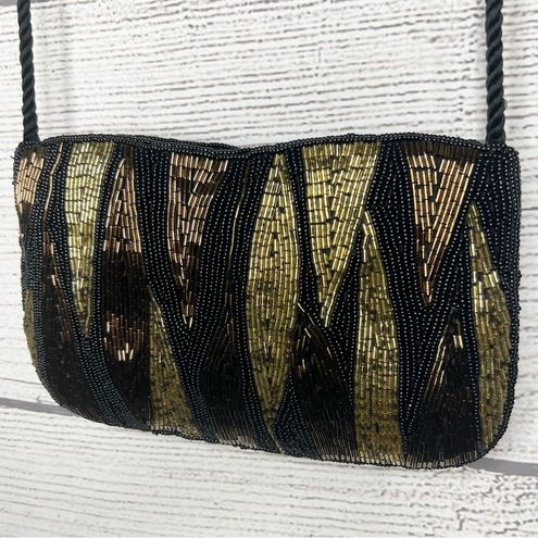 Clutch Purse - Crossbody Beaded Evening Purse Gold