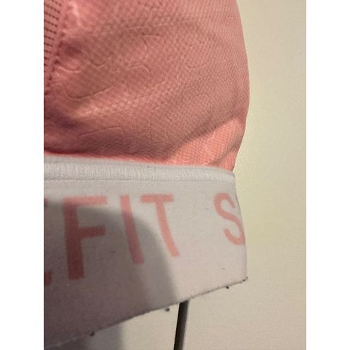 SHEFIT Ultimate High Impact Pink White Zip Front Sports Bra XS