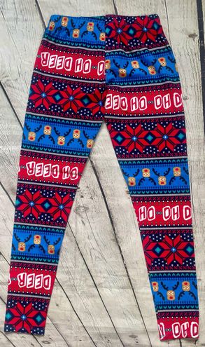 No Boundaries Fair Isle Oh Deer Christmas Leggings Multiple Size M