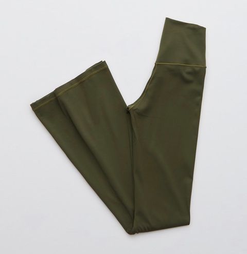 Lux Madison Crossover Flared Leggings In Green Milieu