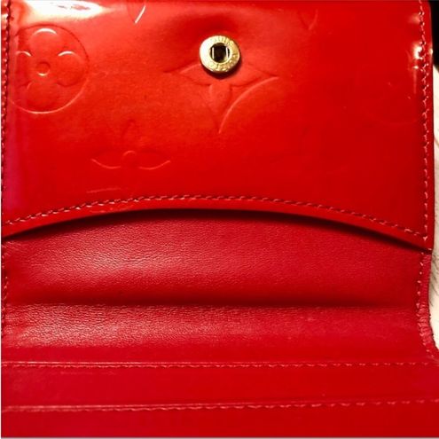 Louis Vuitton, Bags, Louis Vuitton Red Rouge Monogram Vernis Ludlow  Authentic Coin Purse Snap Closure