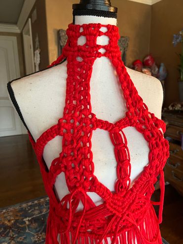 Macramé Dress Red - $700 New With Tags - From Goda