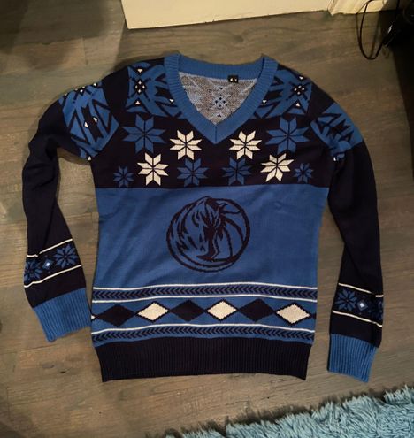 Dallas Mavericks Big Logo Ugly Sweater - Blue