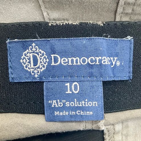 Democracy Ab Solution Colored Straight Leg Booty Lift Jeans Tan