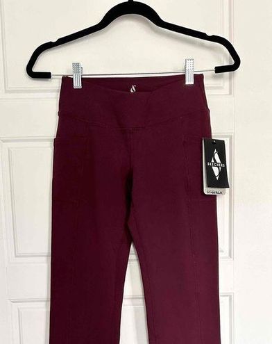 Skechers GoFlex GoWalk Straight Leg Pants, Wine Red, Size XS - $19