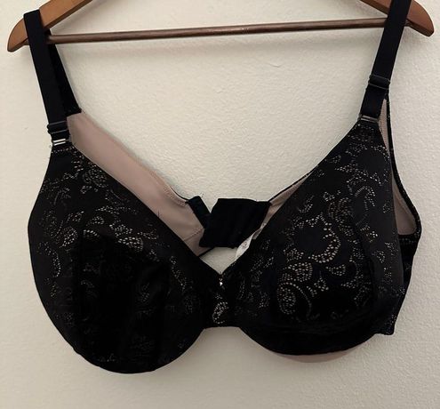 Cacique Lane Bryant Black Lace Padded Bra Size 42DDD - $28