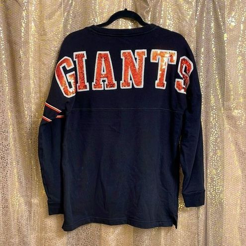 VICTORIAS SECRET PINK SF GIANTS BLING BASEBALL JERSEY EXCELLENT PRE-OWNED  XS