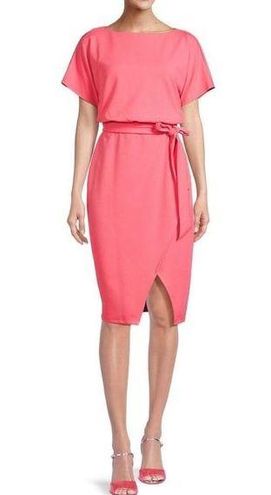 Kensie Blouson Wrap Dress in Pink