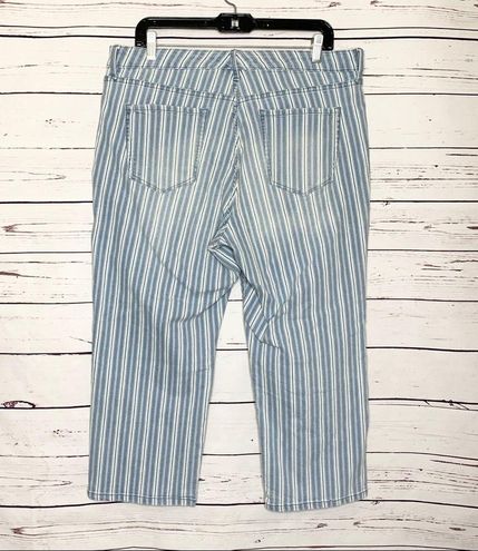 Nine West Pinstriped Chrystie Capri Jeans Light Wash/ White Size 16 - $23 -  From Megan