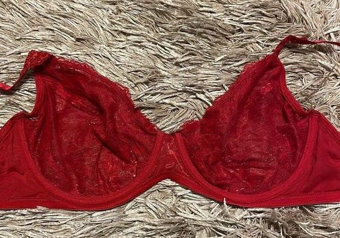 Liz & Co . Red Lace Underwire 38D Bra Size undefined - $14 - From Tara