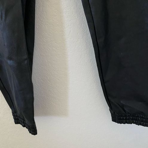 Spanx Leather Like tapered-leg mid-rise stretch faux-leather joggers Size  XL - $60 New With Tags - From Makisha