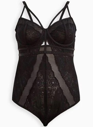 Torrid Lace Mesh Rhinestone Bodysuit Lingerie Black Size 3X - $62 New With  Tags - From Pink