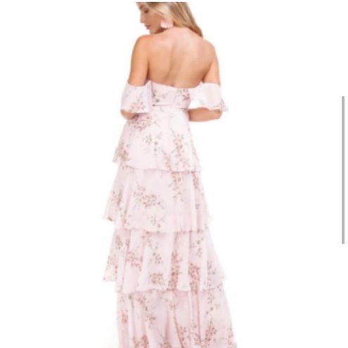 WAYF Abby off the shoulder tiered long dress size xxs new 142