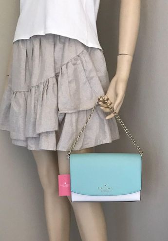 Kate Spade Convertible Crossbody Carson Colorblock Poolside Blue White Chain