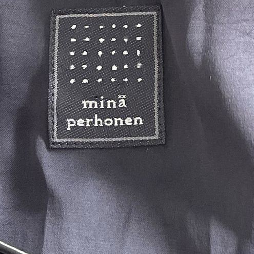 Mina Perhonen Blue Checkered Cashmere Spliced Pencil Skirt - $70