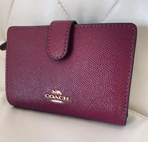 coach metallic purple wallet